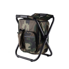 Factory small folding camping chair foldable metal chair with cooler bag on sale